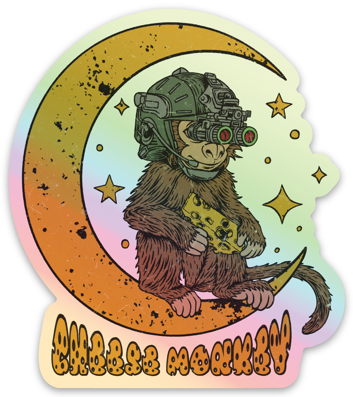 Cheese Monkey “Lil’ Chuzi Brrrrt” Hologram Sticker